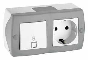 Блок с розеткой и выключателем Mono Electric Octans IP20 104-020001-186