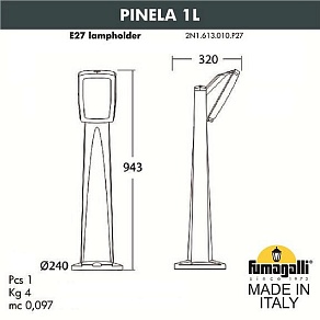 Наземный низкий светильник Fumagalli Germana 2N1.613.010.WYF1R