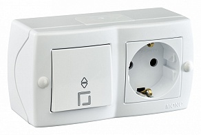 Блок с розеткой и выключателем Mono Electric Octans IP20 104-010101-186