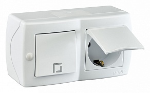 Блок с розеткой и выключателем Mono Electric Octans IP20 104-010101-183