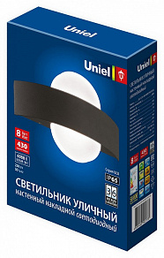 Накладной светильник Uniel ULU-S33A ULU-S33A-8W/4000K IP65 BLACK