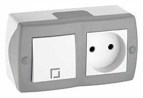 Блок с розеткой и выключателем Mono Electric Octans IP20 104-020001-185
